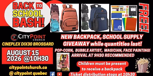 Back to School Bash schoolbag and school supply giveaway