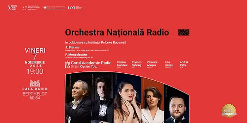Concert Brahms \u0219i Mendelssohn - Orchestra Na\u0163ional\u0103 Radio, dirijor Cristian Mandeal