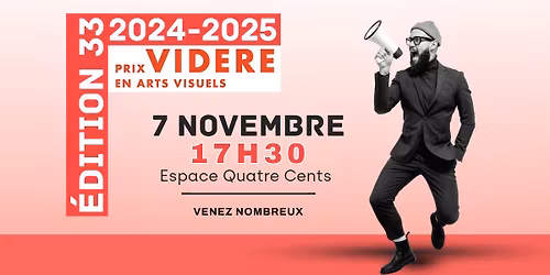 33e \u00e9dition des Prix Videre en arts visuels \u2014 d\u00e9voilement des finalistes !