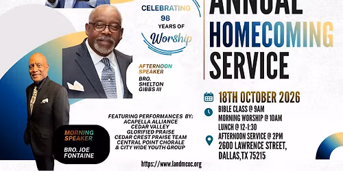98th Annual Homecoming Service!!!