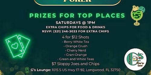 Showdown Saturdays Poker @ G's Lounge