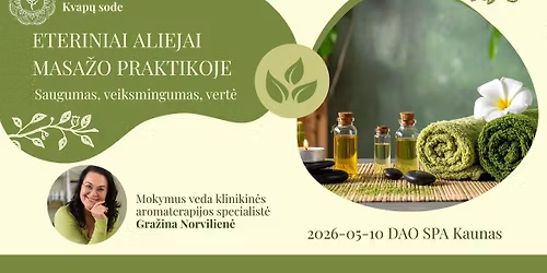 Eteriniai aliejai masa\u017eo praktikoje