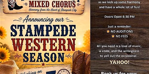 Stampede City Mixed Chorus invites you to sing with us for our new season