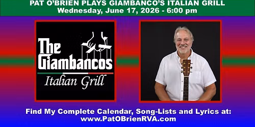 Pat O'Brien Returns to The Giambanco's Italian Grill