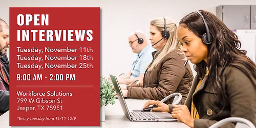 OPEN INTERVIEWS at Provalus in Jasper!