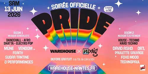 PRIDE 2026 - La soir\u00e9e officielle \u00e0 Nantes ! - 9\u20ac