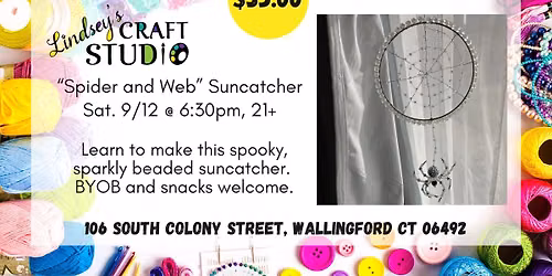 "Spider and Web" Beaded Suncatcher