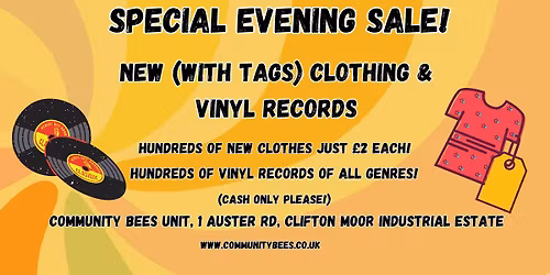 VINYL & NEW (WITH TAGS) CLOTHING SALE - COMMUNITY BEES