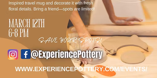 Pottery Travel Mug with Spring Vibes