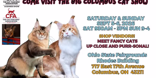 Come to the BIG Columbus, OH Cat Show & Feline Agility Competition!