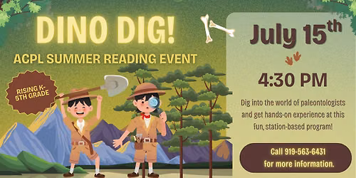 Dino Dig! For K-5th graders