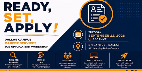 Ready, Set, Apply! Dallas Campus Career Services Job Application Workshop