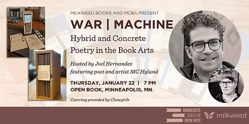 Milkweed Books & MCBA present war | machine with Joel Hernandez