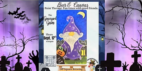 "The Graveyard Gnome"Halloween Fun Cocktails & Canvas Paint & Sip Art Event