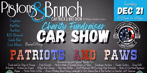 HIGHWAY 39 EVENT CENTER - CHARITY FUNDRAISER AND  CAR SHOW BENEFITTING PATRIOTS AND PAWS