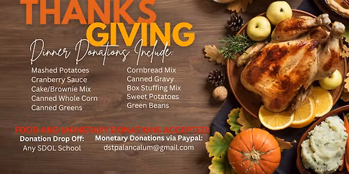 5th Annual Thanksgiving Meal Distribution for SDoL Families 