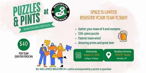 Puzzles & Pints: Jigsaw Puzzling Competition
