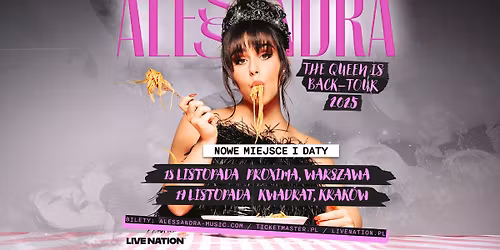 ZMIANA MIEJSCA I DATY: Alessandra - Official Event, 19.11.2025, Klub Kwadrat, Krak\u00f3w