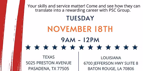 PSC Group Veterans Job Fair - Baton Rouge