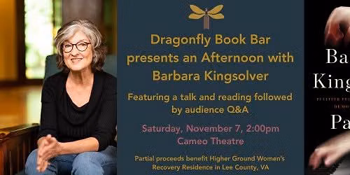 Dragonfly Book Bar Presents an Afternoon with Barbara Kingsolver
