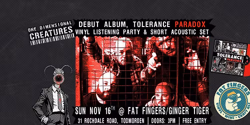 Debut Album, Tolerance Paradox - Listening Party & Short Acoustic Set @ Fat Fingers, Todmorden