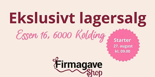 Lagersalg Kolding 2026 - Torsdag, fredag og l\u00f8rdag