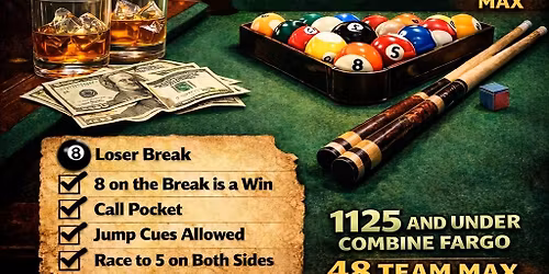 Free Entry Scotch Double 8 Ball 1125 and Under