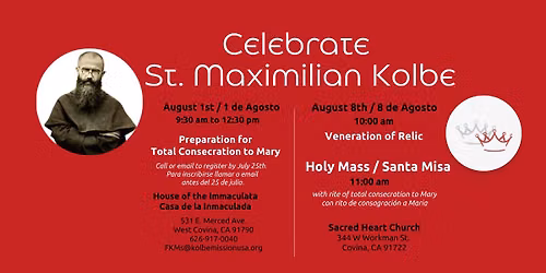 Prepare to Celebrate St. Maximilian Kolbe - August 2026