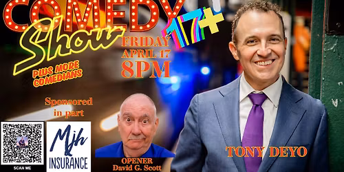 NYC Comedian TONY DEYO opener David G. Scott with host Zach Favorite at Aztec Shawnee Theater