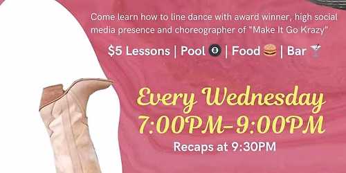 WEDNESDAYS | Line Dancing with Faith & DJ Dave Martini at R Country Bar and Grill