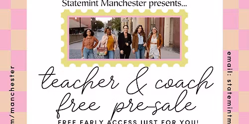 Statemint Manchester Teacher & Coach Pre-Sale \u2013 Shop Early