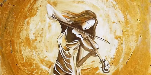 Kreat\u00edv K\u00e1v\u00e9 szegedi akrilfest\u00e9s: Aranyl\u00f3 heged\u0171