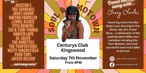 Stacey Charles live at Centurys Club (Kingswood) - Saturday 7th November 8pm