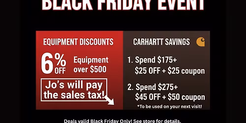 Black Friday at Jo's!