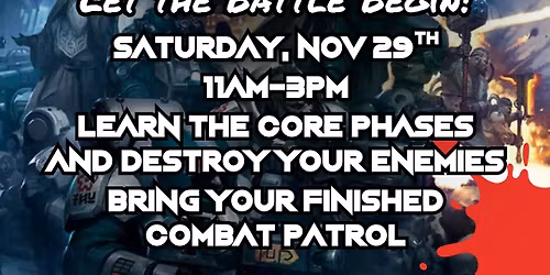 Session 4: Battle Week! (NOV 29TH) - Warhammer 40,000 Hobby Academy \u2013 Fall 2025