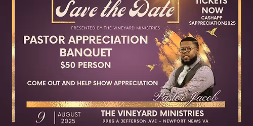 Pastor's Appreciation  **DATE CHANGED WILL BE IN 2026 Stay Tuned*****