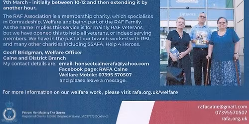 Calne & District RAF Association monthly drop-in at Calne Library