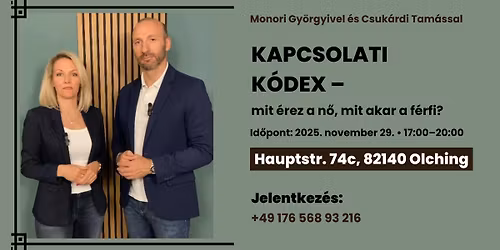 Kapcsolati k\u00f3dex \u2013 mit \u00e9rez a n\u0151, mit akar a f\u00e9rfi? - Monori Gy\u00f6rgyivel \u00e9s Csuk\u00e1rdi Tam\u00e1ssal