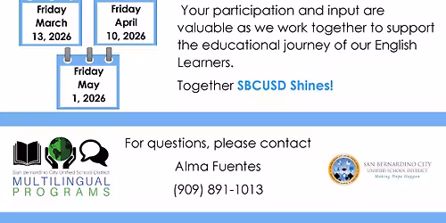 District English Learner Advisory Committee (DELAC) Meeting