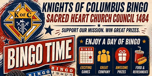Bingo with the Knights ALL DAY