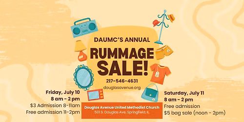 DAUMC's Annual Rummage Sale: July 10-11