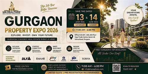 Gurugram Property Expo 2026 -- June 13 & 14, free indoor expo.