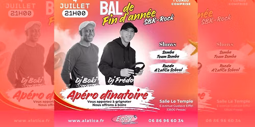 Bal de Fin d'Ann\u00e9e \/ SBK-Rock \/ Samedi 4 juillet 2026 \/ Salle Le Temple - Pessac