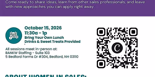 Women in Sales NH - Oct 15, 2026 - Sales is Scary