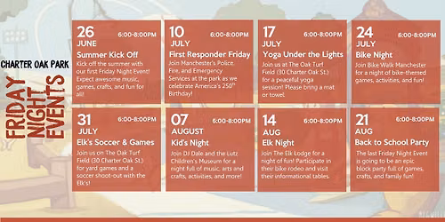 Charter Oak Park - Friday Night Events