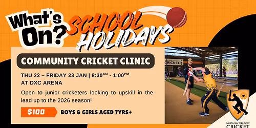 Two-Day Community Cricket Clinic \u2013 Skill growth before season