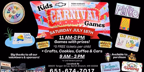 Crafts, Cookies, Coffee, Cars & Kids Carnival 11 AM - 2 PM (Featuring Mi Lindo Veracruz!)