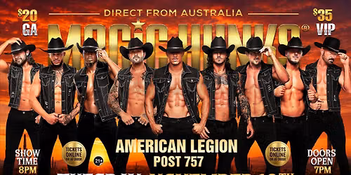 Nov 10th: Chillicothe, OH- MAGIC HUNKS\u00ae AUSTRALIAN TAKEOVER at American legion #757
