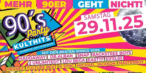 DIE GR\u00d6SSTE 90er-JAHRE-PARTY IM SIEGERLAND!
