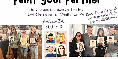 Paint your partner workshop at The Vineyard at Hershey